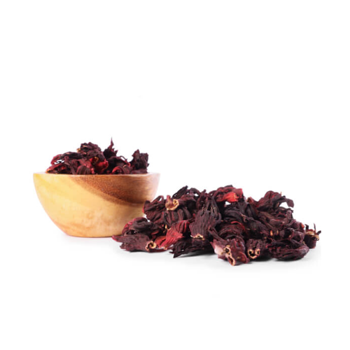 Whole and Crush Red Hibiscus Petals (Dark)