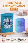 A charming and convenient digital birthday card you can print or send instantly. Perfect for celebrating your Grandma in a thoughtful and easy way! 