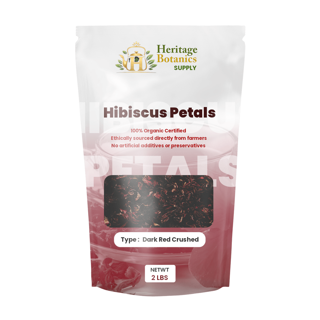 Whole and Crush Red Hibiscus Petals (Dark)